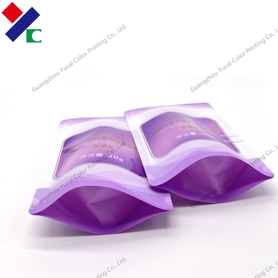 Ny Pe Strench Material Stiff Standing Pouch With Zipper Hanghole Easy Tear