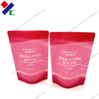 Ny Pe Strench Material Stiff Standing Pouch With Zipper Hanghole Easy Tear